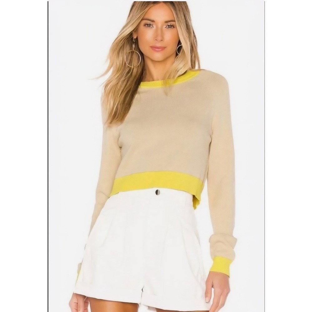 L'Academie LA Revolve Women's XL Cropped Pullover Sweater Elevated Basic